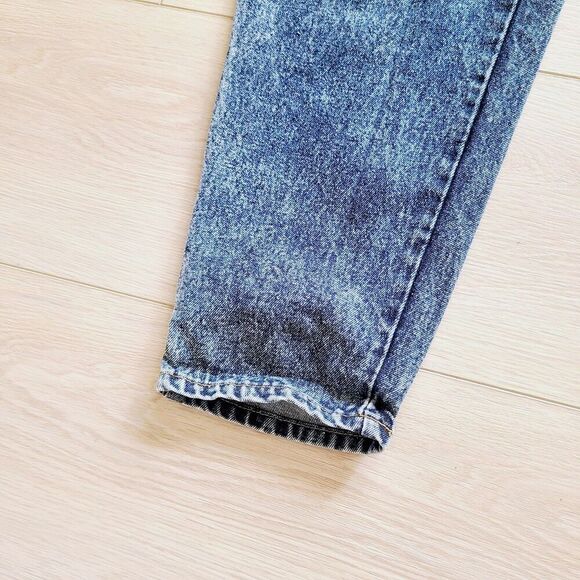 Vintage Jordache Mom Jeans Blue Acid Wash Rose Embroidered High-Rise Denim - Picture 5 of 10